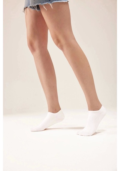 Bamboo Star Bambu Kadın Sneaker Beyaz Çorap Dikişsiz Görünmez Bilekte Görünmez Spor Çorap Premium 6'lı Paket