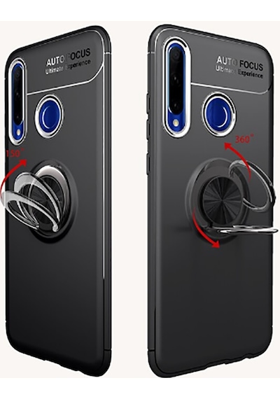 Huawei P40 Lite E Kılıf Zore Ravel Silikon Kapak Siyah