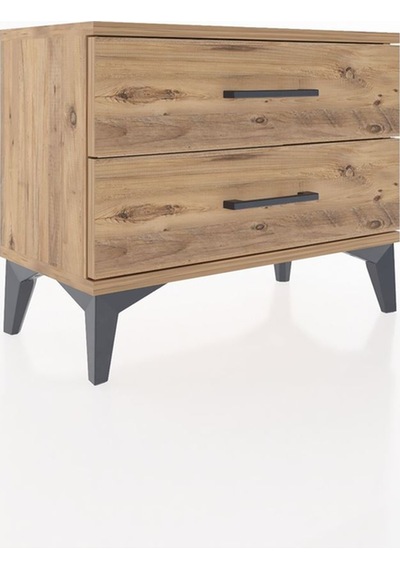 Arges Komodin 2 Çekmeceli 60x30x48 Çam-çam Çam