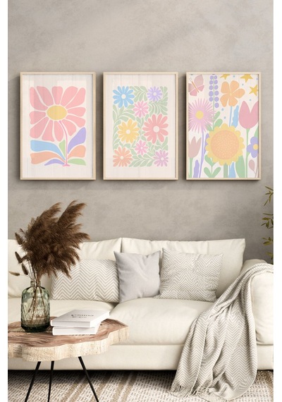 Ahşap Çerçeveli Mdf Tablo Seti Salon Ve Oturma Odası Için Çt3096 32 X 42