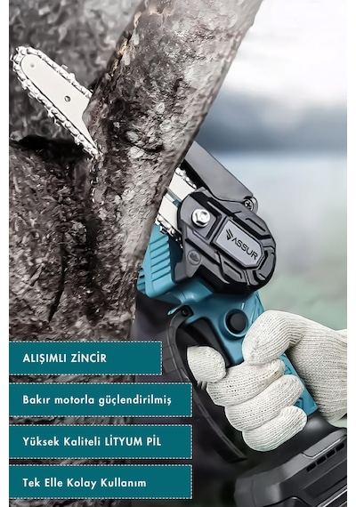 Boltoptan Profesyonel Metal Dişli 18v Şarjlı Dal Budama Testeresi