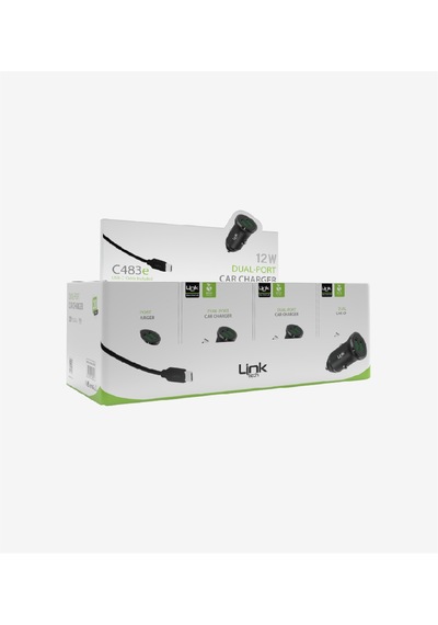 Linktech C483 Eco Çevre Dostu Type-c Kablolu 12w Araç Şarj Aleti