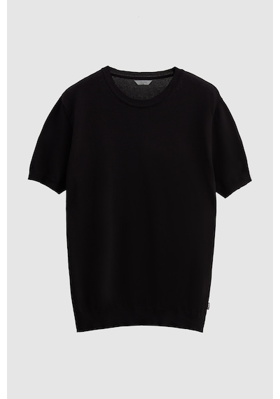 Twn Slim Fit Siyah Düz Örgü T-shirt 5ef060638904m 001