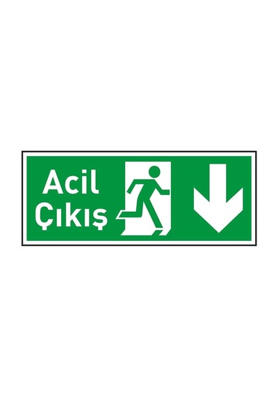 Acil Çıkış Levhası Aşağı Pvc