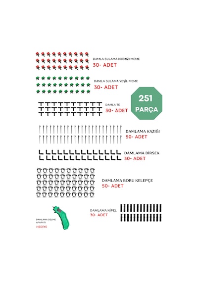Damlama Sulama Full Set - 251 Parça Delma Aparatı Hediye Diğer
