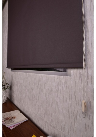 Kahve Düz Etek Dilimsiz Mat Sun P-1745 Zebra Stor Güneşlik Perde