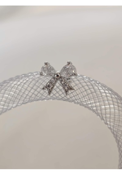 Fiyonk Kurdela Model Kıkırdak Piercing Tragus Helix Silver Gümüş Renk Küpe Silver