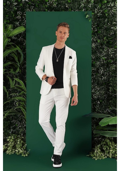 Efor C 643 Slim Fit Ekru Spor Ceket Ekru