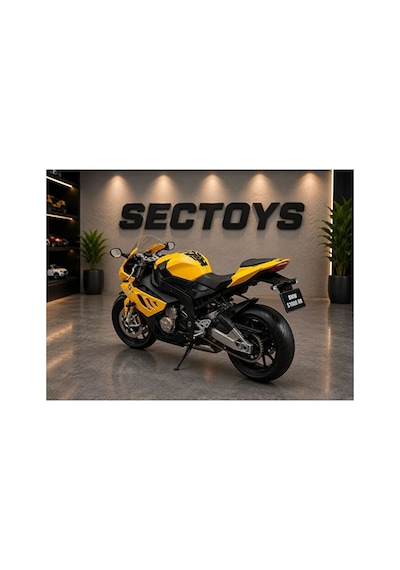 1:12 Ölçek Bmw S1000 Rr Diecast Model Motosiklet Sarı Kutulu Lisanslı Motosiklet