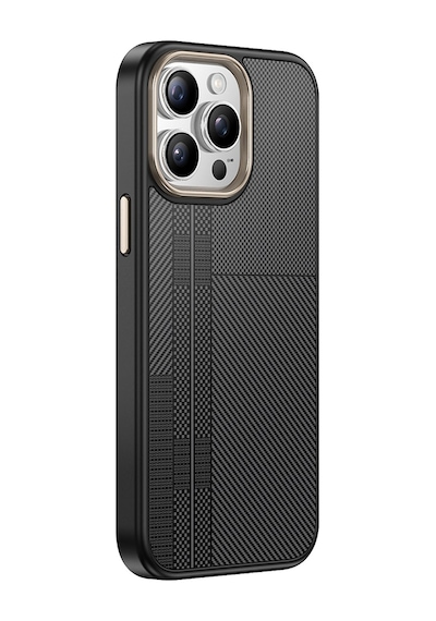 Mobilteam Apple Uyumlu iPhone 14 Pro Max Kılıf M-safe Şarj Özellikli Karbon Fiber Görünümlü Antina Mavi