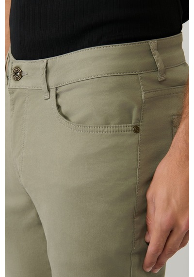 Avva Erkek Haki Klasik Bel Soft Touch Pamuklu Slim Fit Pantolon B003038