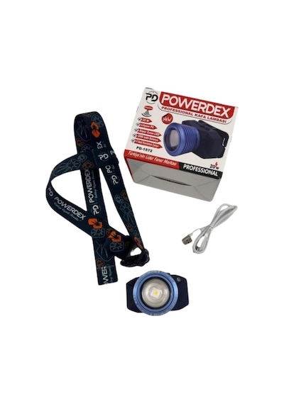 Powerdex Pd-1572 Yüksek Kaliteli Süper Zoom Led Kafa Feneri 20w Mavi - Siyah