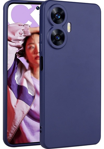 Noktaks - Realme Uyumlu Realme C55 - Kılıf Mat Renkli Esnek Premier Silikon Kapak - Mürdüm
