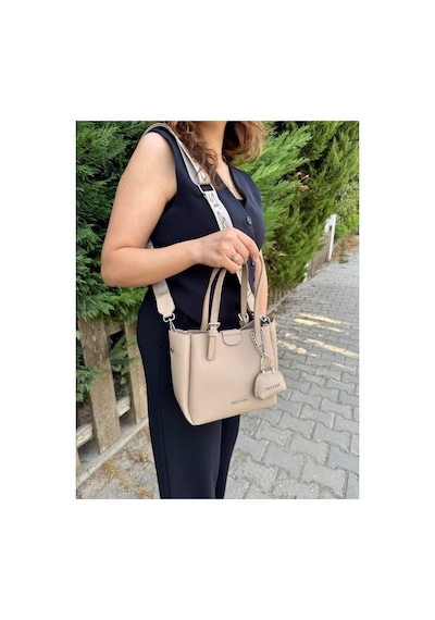 Just Polo Kadın Yeni Sezon 3 Bölmeli Yumuşak Deri Lüks Ve Şık Dokunuş El & Omuz Çantası Shoulder Bag Bej 09602124