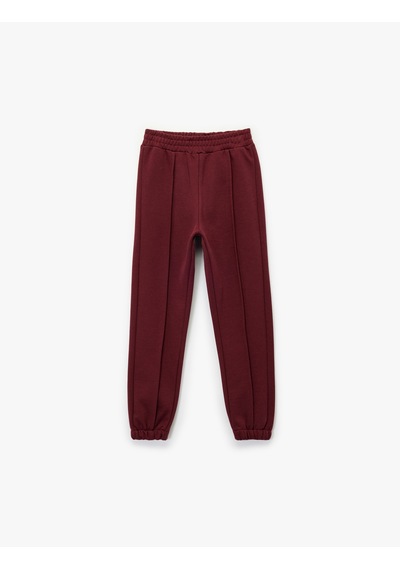 Koton Beli Lastikli Şardonlu Basic Jogger Eşofman Altı Bordo 6wkg40102ak Bordo