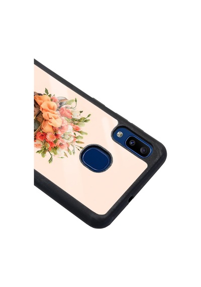 Samsung Uyumlu A20 Influencer Leopar Kedi Tasarımlı Glossy Telefon Kılıfı Çok Renkli