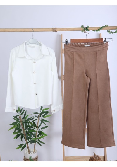Xo Kids Bej Püsküllü Pançolu Gömlekli Ve Bol Paça Pantolonlu 3lü Kız Çocuk Takım 8-14 Yaş 4430 Ekru Xo Kids Bej Püsküllü Pançolu Gömlekli Ve Bol Paça Pantolonlu 3lü Kız Çocuk Takım 8-14 Yaş 4430 Ekru