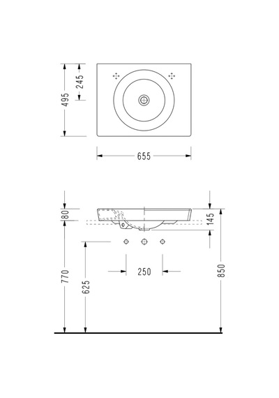Serel Poseidon Tezgahüstü Lavabo 49,5x64,5 - Ps30sxs110h Diğer