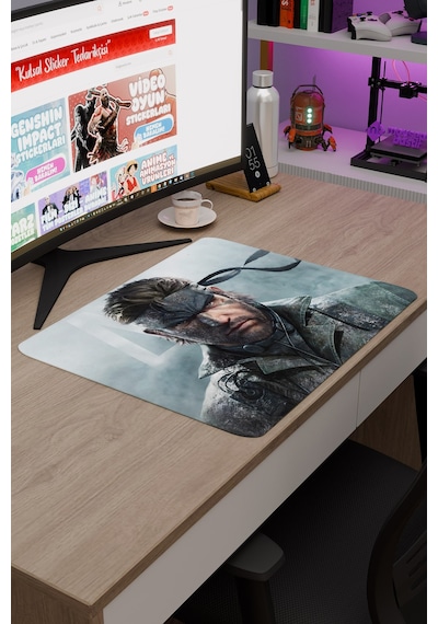Metal Gear Solid Kaymaz Dikişli Kauçuk Oyuncu Mousepad V1 - 48x40 Xl Gaming Mouse Pad Fare Altlığı
