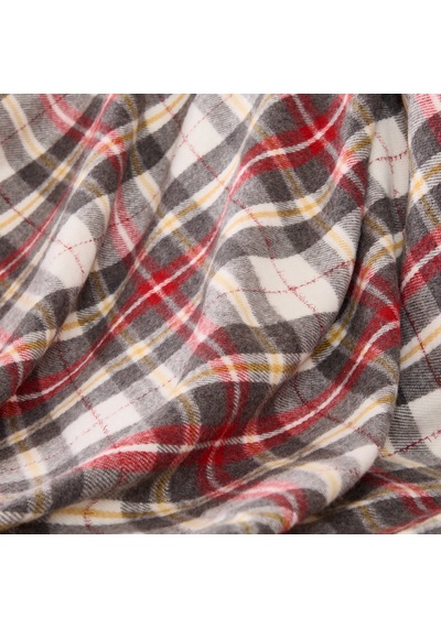 Soft Sim İp Detaylı Skoç Koltuk Şalı - Kırmızı - 130x170 Cm Renkli