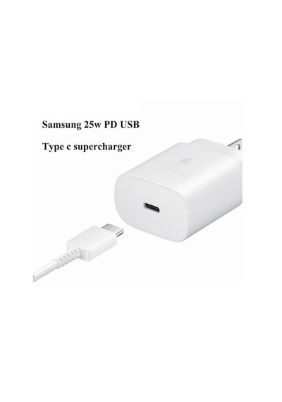 Samsung Uyumlu TA800 25 W Type-C Hızlı Şarj Aleti Kablo Set Beyaz