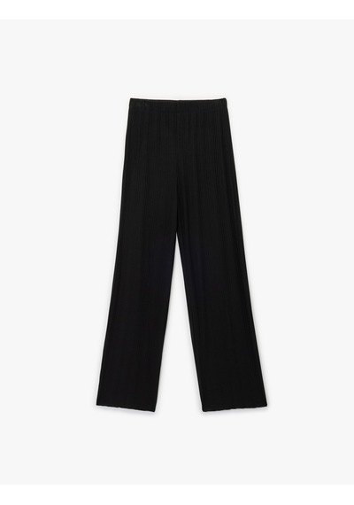 Koton Modal Kumaş Dokulu Bol Paça Pijama Altı Siyah 7wlk40062mk