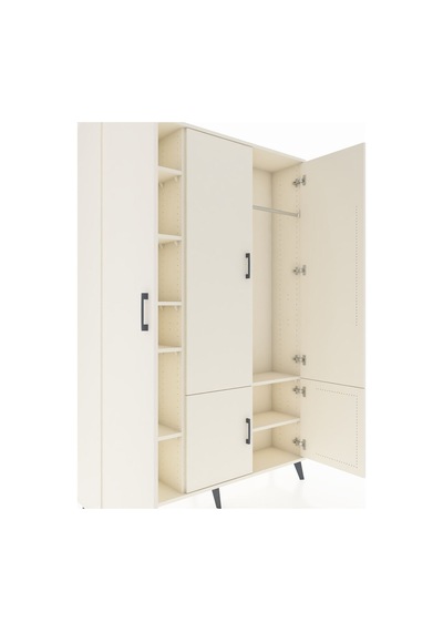 Arges Dolap 7 Raflı 5 Kapaklı Tek Askılı 132x30x195 Aytaşı-ay... Aytaşı
