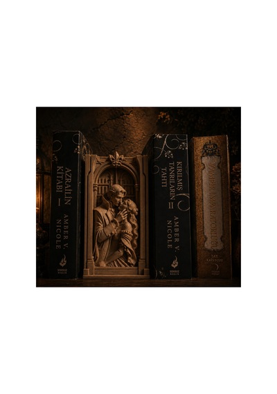 Dekoratif Kitap Tutucu Kitap Desteği Romantik Çift Figürlü Kitaplık Dekoru 16x9x3,5 Cm