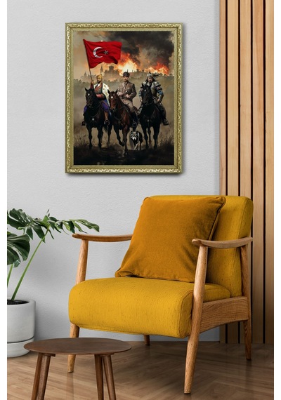 Atatürk 3'lü Önder 60x80 Cm Tablo