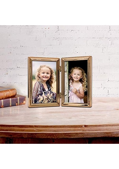 Çift Resim Çerçevesi 10 X 15 Cm Altın Rengi 4 X 6 Çift
