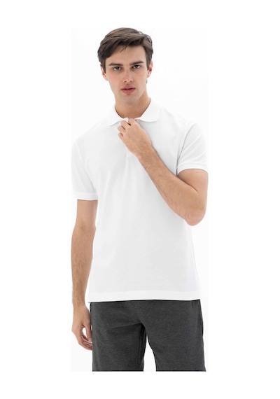 AR-MA Arma Erkek %95 Pamuk Polo Yaka Regular Fit T-shirt Y25374302501 Beyaz