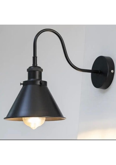 Rsylight Retro Siyah Metal Modern Dekoratif Rustik Aplik Siyah