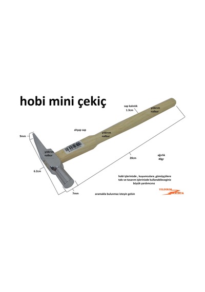 Kuyumcu Gümüşçü Çekici 40Gr Minik Gaga Hobi Çekiç 1.Kalite Kibar