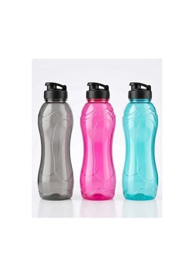 750 Ml Sert Plastik Su Matarası Kilitli Kapaklı, Bpa Free Su Şişesi 3 Renk Seçeneği İle Siyah