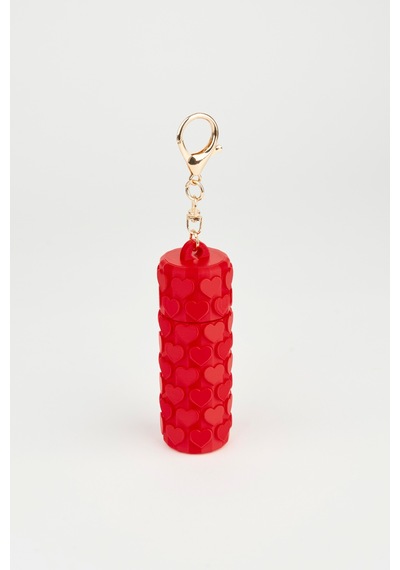 Vivaq Kalp Desenli Kırmızı Ruj Lip Gloss Kılıfı 3d Baskı Charm Çanta Aksesuarı Anahtarlık