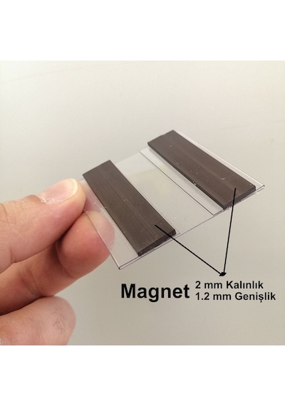 10 Adet C Tipi Mıknatıslı Magnetli Pvc Etiketlik İsimlik 5x5 Cm
