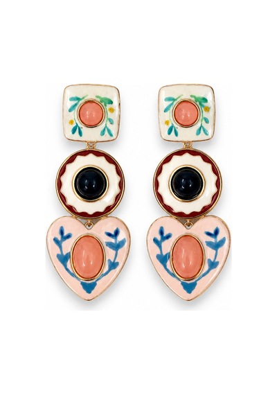 Çelik Kalpli Küpe Pembe 63413791