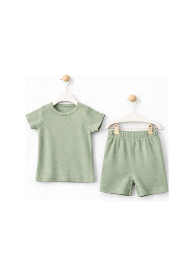For My Baby Basic Bebek Şortlu Takım Yeşil1