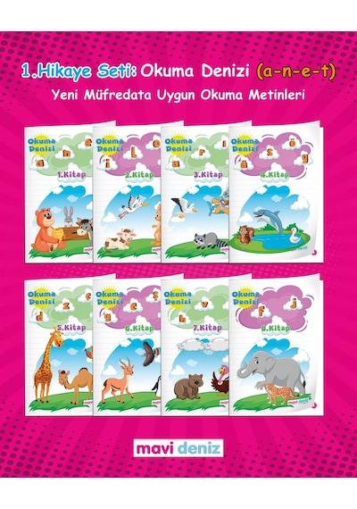 Mavi Deniz 2025 1. Sınıf Minik Kuş Maviş 3 Lü Hikaye Seti 24 Kitap Renkli