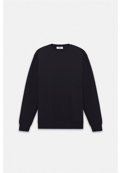 Süvari Siyah Regular Melanjlı Baskısız Waffle Bisiklet Yaka Cepsiz Düz Sweatshirt Sw2013700027-s09 Süvari Siyah Regular Melanjlı Baskısız Waffle Bisiklet Yaka Cepsiz Düz Sweatshirt Sw2013700027-s09