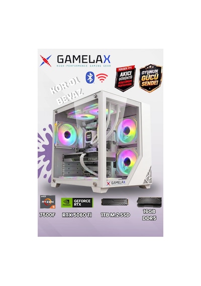 Gamelax Kor-01 R5-7500F 16 GB 1 TB SSD 8 GB RTX5060Ti Dos Masaüstü Bilgisayar
