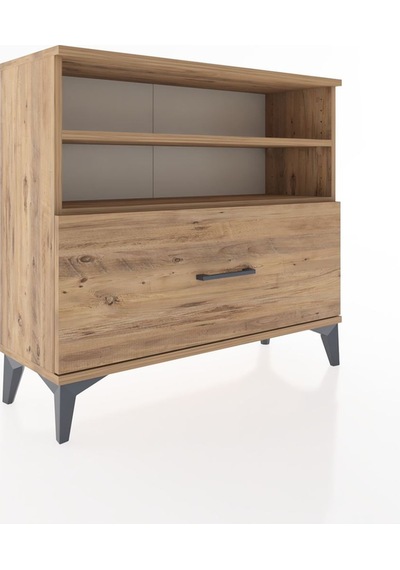 Arges Şifonyer 2 Raflı Tek Çekmeceli 88x30x80 Çam-çam Çam