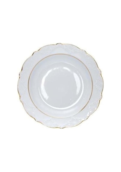 Hazan Altın Yaldız Çukur Tabak 22cm Açık