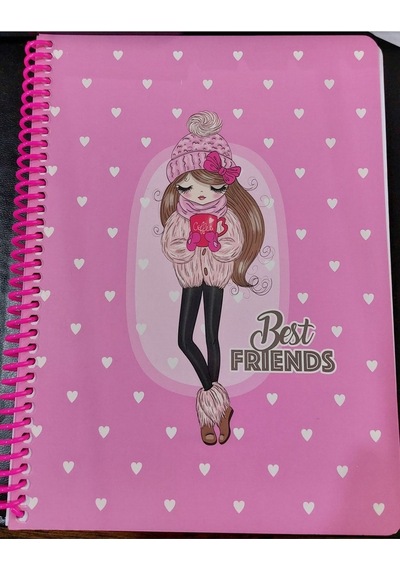 16x22 Cm Çizgisiz 80 Yaprak Telli Defter Karton Kapak 60 Gr Beyaz Sayfa Best Friends Sarısaç