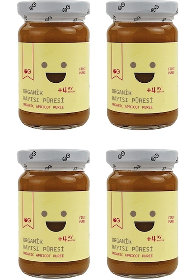 4'lü Organik Kayısı Püresi 100 G +4 Ay