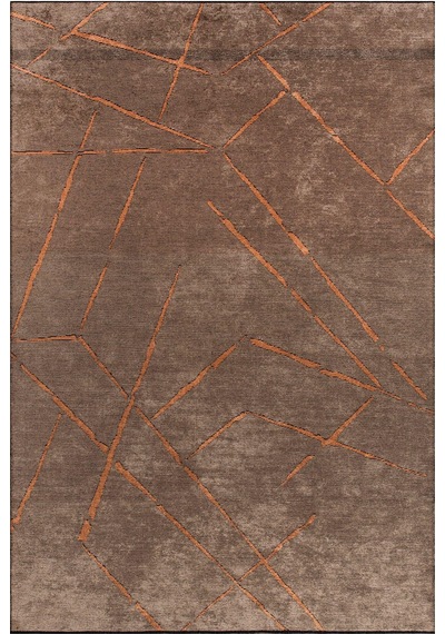 Pierre Cardin Azur Uz02d Kahve Bakır Pamuk Akrilik Yumuşak Dokulu Modern Kilim Halı