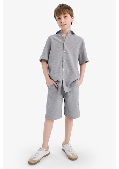 Defacto Erkek Çocuk Regular Fit Dokulu Şort E7014a825hsgr265 Gri