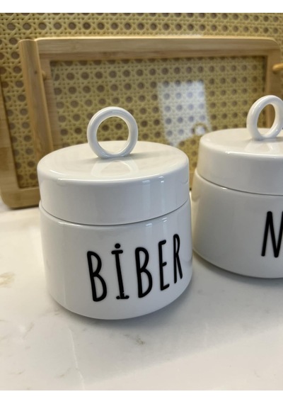 Porselen Baharatlık Kavanoz Takımı, 3 Parça, 400 Ml Çok Renkli