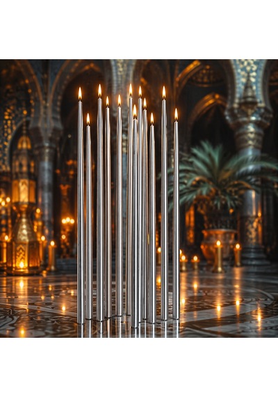 Yüksek Kalite Vıp Church Silver Candles 16 Adet Gümüş Arınma Mumu Gümüş Kilise Mumu Gümüş Ayin Mumu