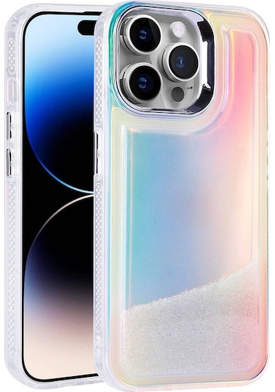 Apple Uyumlu  iPhone 14 Pro Max Kılıf Airbagli Renkli Arka Yüzey Boncuk Tasarımlı Zore Kumul Kapak